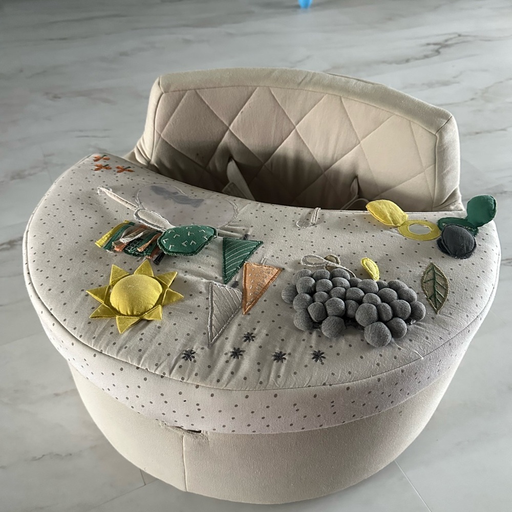 Crate and barrel Beige Baby Activity Chair with Colorful Accents